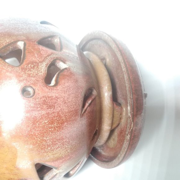 Orchid/Sacculate Flower Pot Cut Out Butterfly Planter Attached Saucer 5.5"T CUTE - Picture 9 of 11